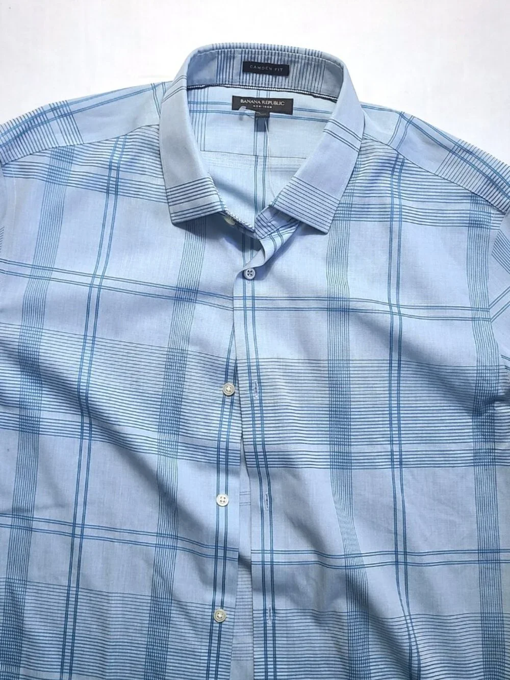Banana Republic Standard Fit Camden Non-Iron Dress Shirt Men XL NWT Plaid